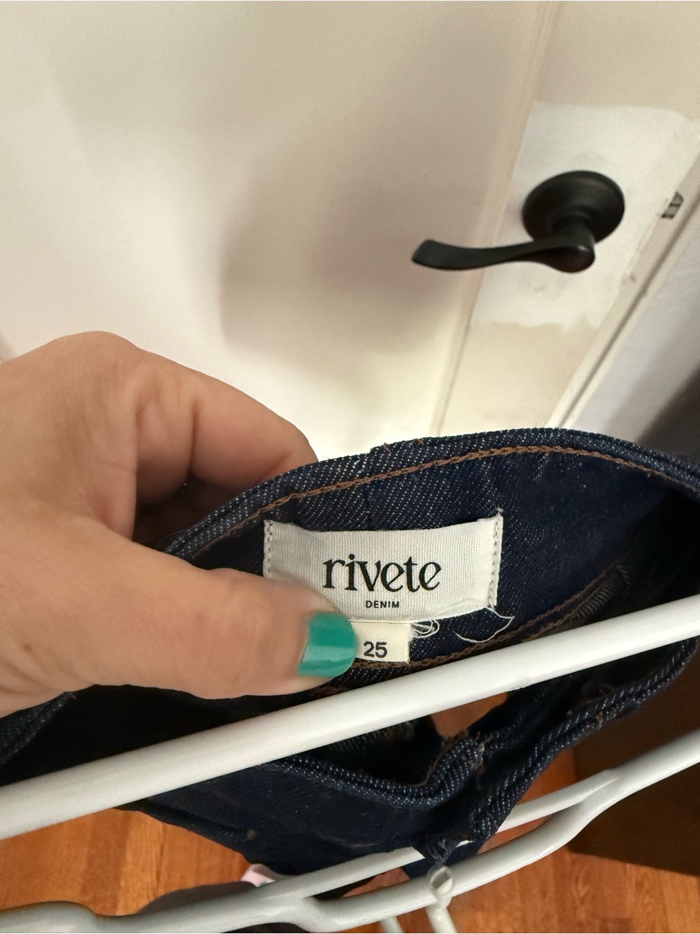 Loft Rivete Double Shank High Rise Denim Shorts in Nova Wash - Picture 3 of 5